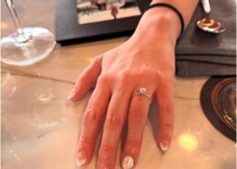 0.51-Carat Round Brilliant Cut Ring with Pave Setting and My Initial Engraved on the Side—Feeling Overjoyed! 💕