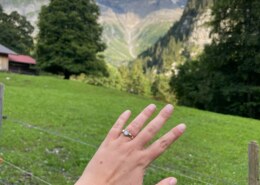 Custom Crafted Meteorite and Sapphire Ring