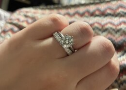 Is my half eternity band too dominant compared to my engagement ring?