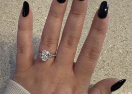 One month into our engagement and I can’t take my eyes off my ring 🖤