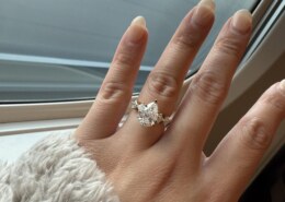 I still can’t fathom that this dazzling pear is my ring!