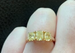 As a child, I always dreamed of owning a yellow canary diamond. My husband surprised me with one for our third anniversary!