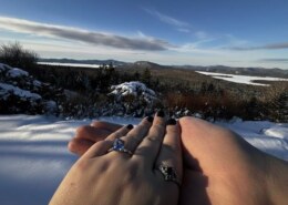 My enchanting sapphire engagement ring radiates like moonlight—I’m completely smitten!