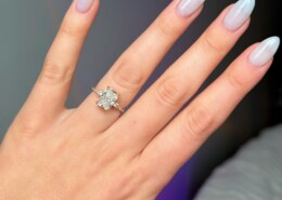 My radiant cut alongside my (future) bridal nails 💕